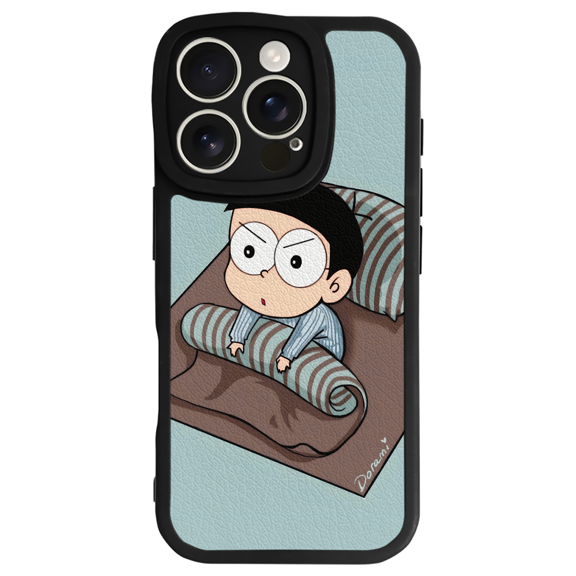 （画像用） ドラえもん Doraemon 【iPhone 16シリーズ対応】シリコンスマホケース（レザー調） 材質：シリコン